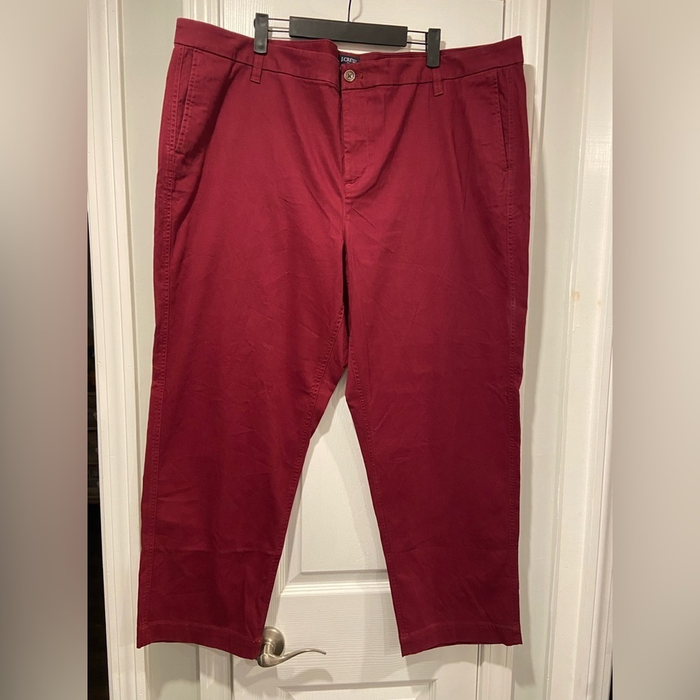 NWT J. Crew Size 22 Cranberry High Rise Girlfriend Chino Cotton Stretch Pants